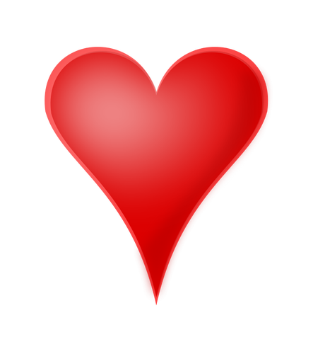 Desenho vetorial de coração vermelho lustroso Valentine